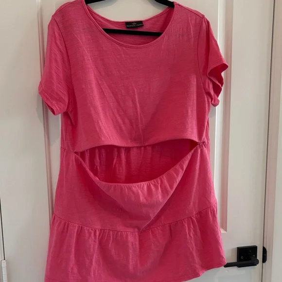 Nursing Queen Ruffle Nursing Top Watermelon Pink Hidden Zipper Babydoll M - Picture 4 of 6